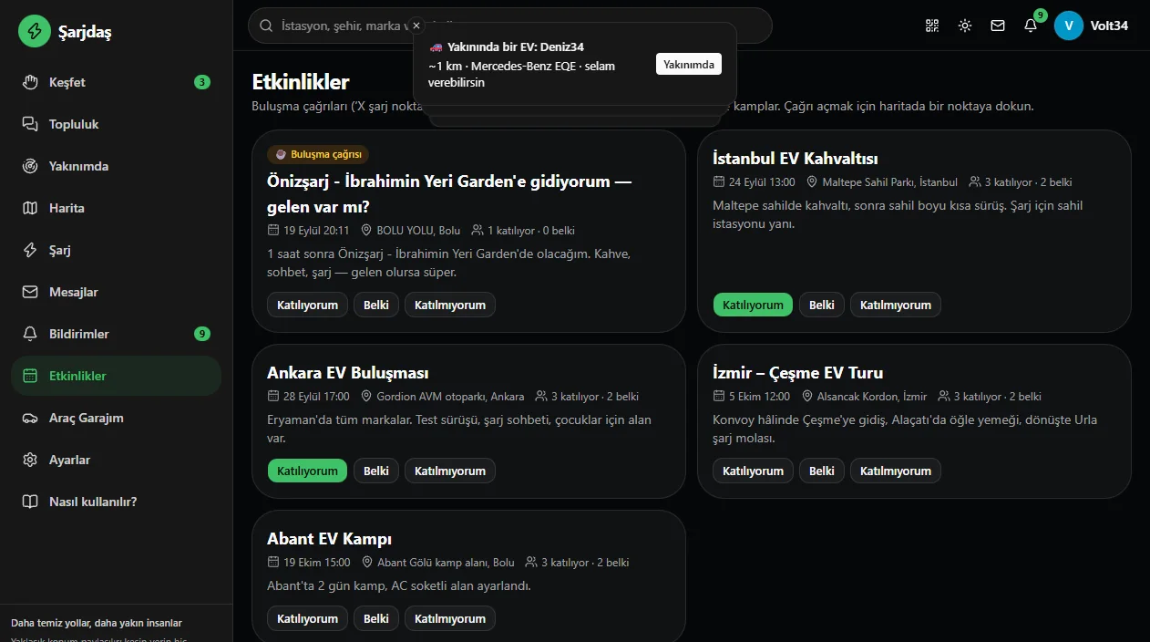 Etkinlikler ve buluşmalar