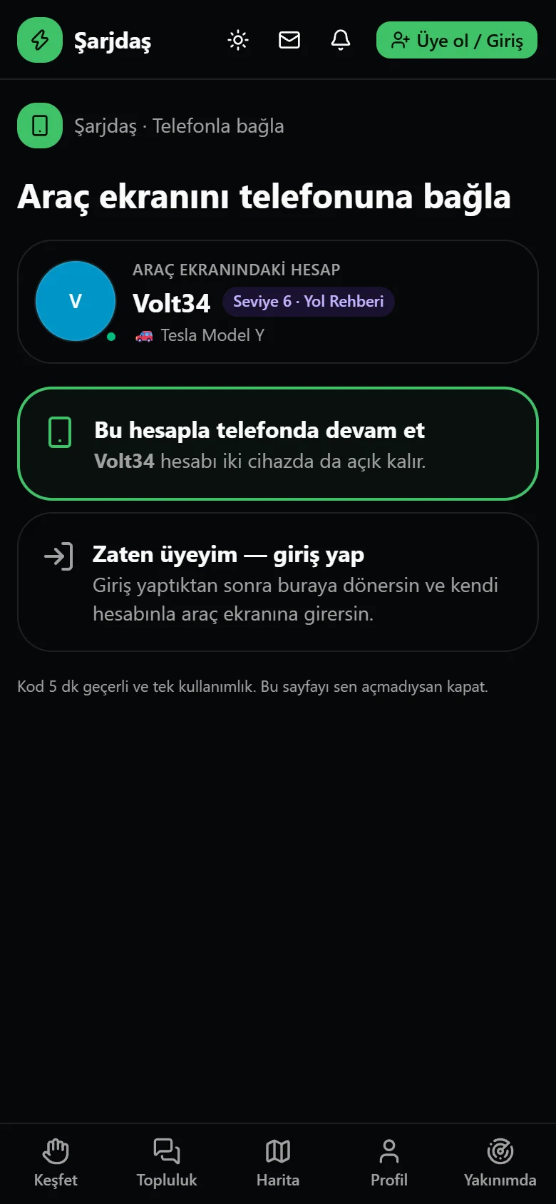 Telefonda bağlama seçenekleri